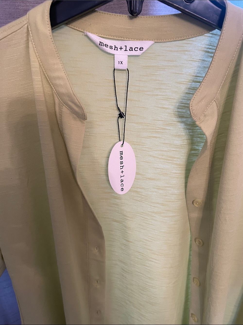 Eileen Fisher Light Green Relaxed Button-Front Top